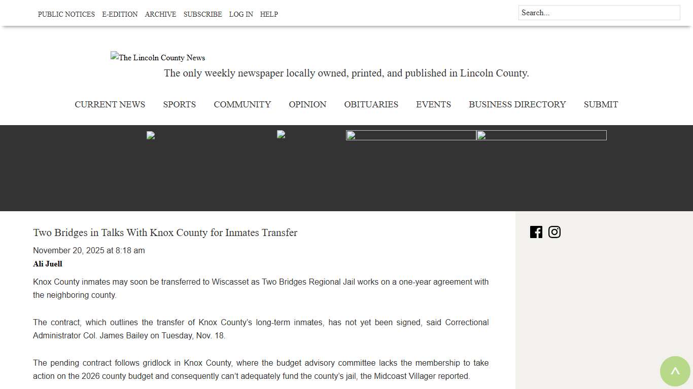 Two Bridges in Talks With Knox County for Inmates Transfer - The Lincoln County News